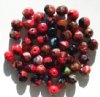 50 7mm Faceted Opaque Black, Topaz, Green, & Blue Marble Beads